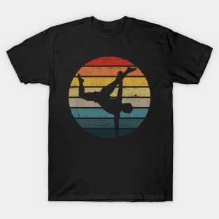 Capoeira Silhouette On A Distressed Retro Sunset graphic T-Shirt